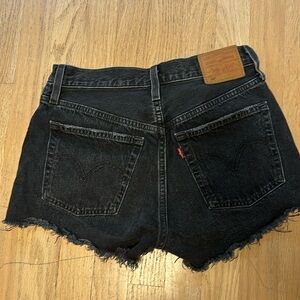 Levi’s black jean shorts 501